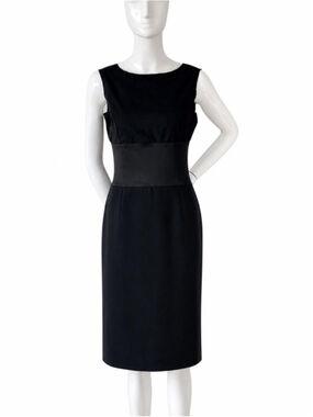 Vintage Dolce & Gabbana Black Wool Satin Dress S/M